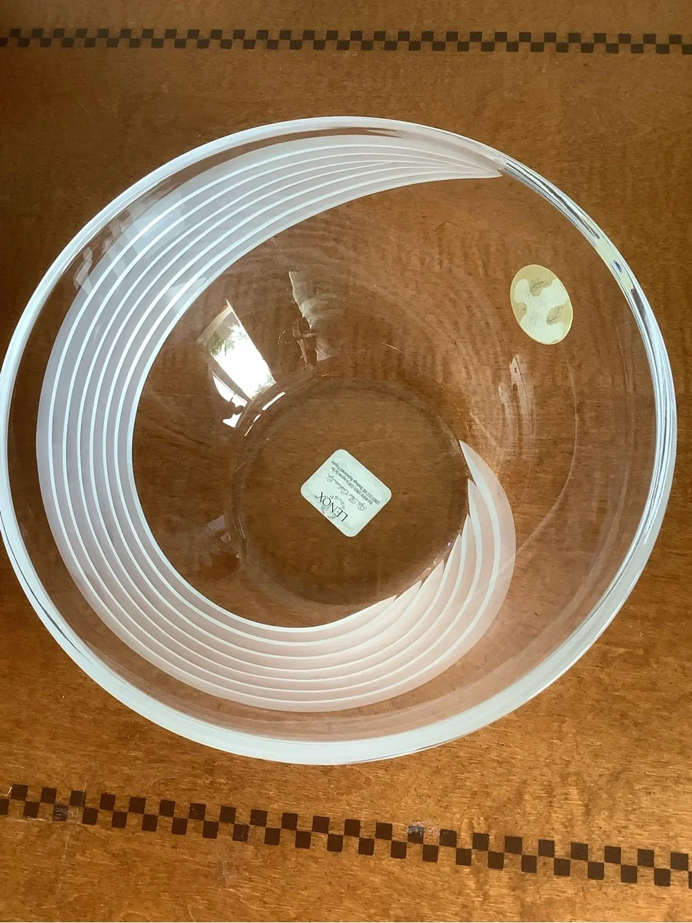 Lenox 120th Anniversary Windswept Crystal Bowl with Swirl Accents